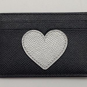 Coach Silver Heart Card Case F23779 NEW